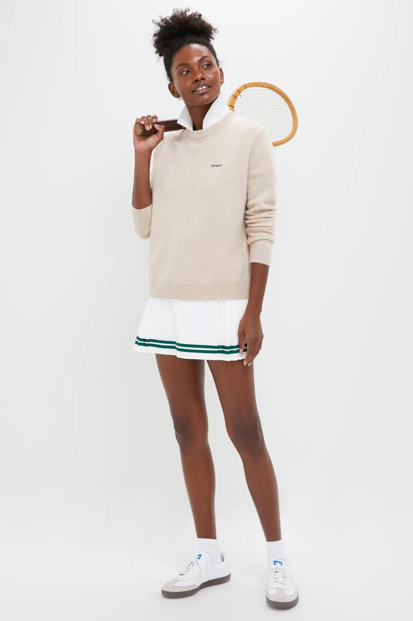 White Pleated 14 Inch Performance Jersey Lillian Tennis Skirt sold by Tuckernuck product image thumbnail 4