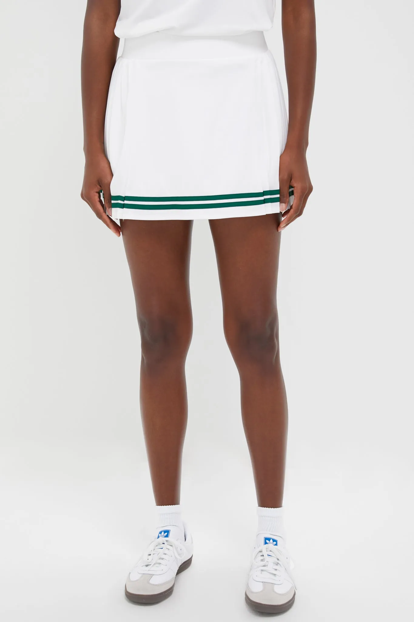 White Pleated 14 Inch Performance Jersey Lillian Tennis Skirt sold by Tuckernuck