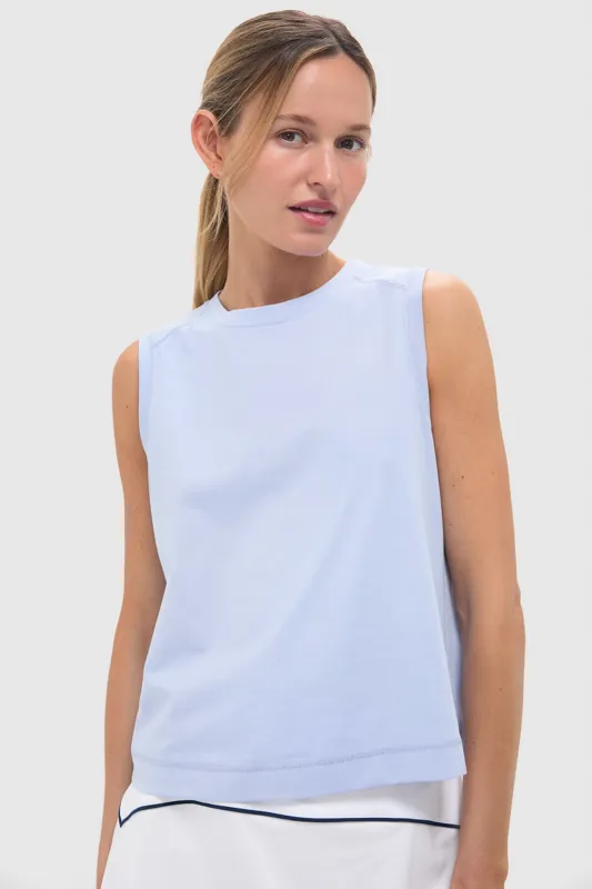 Light Blue Performance Cotton Sasha Tank made by Tuckernuck