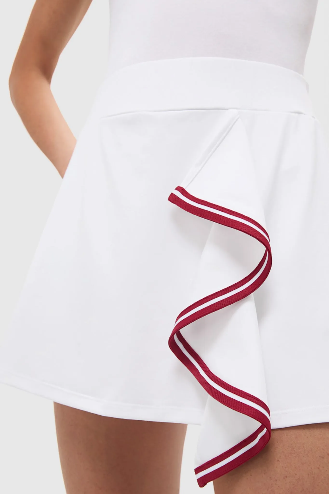 White Faux Wrap 14 Inch Performance Jersey Alexis Tennis Skirt sold by Tuckernuck product image thumbnail 5