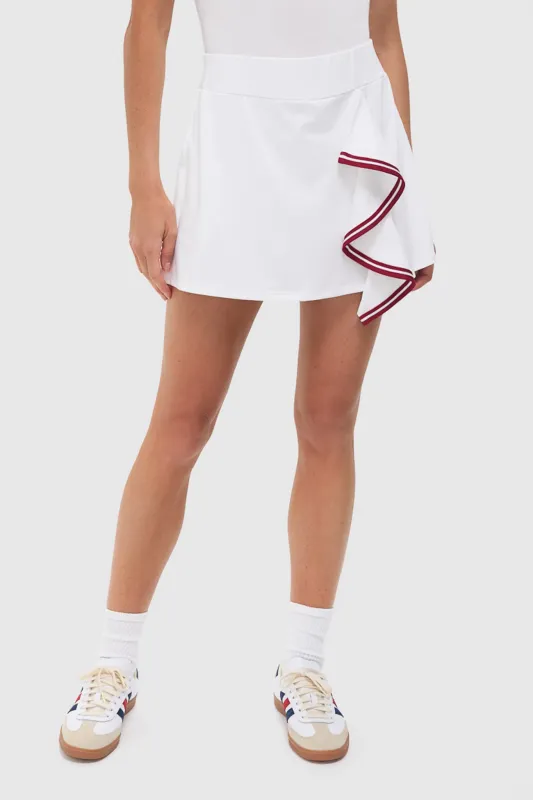 White Faux Wrap 14 Inch Performance Jersey Alexis Tennis Skirt sold by Tuckernuck