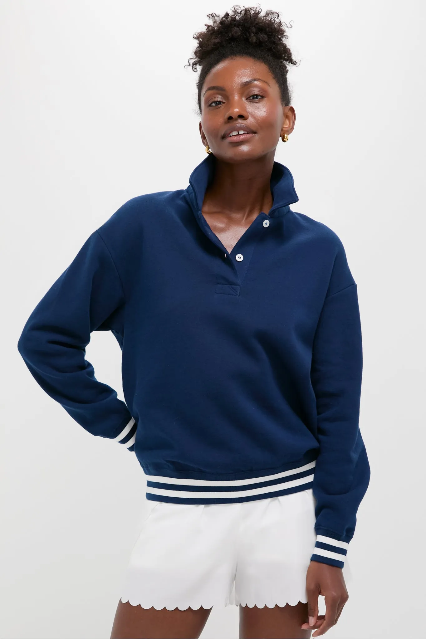 Navy 100% Cotton Perry Pullover sold by Tuckernuck