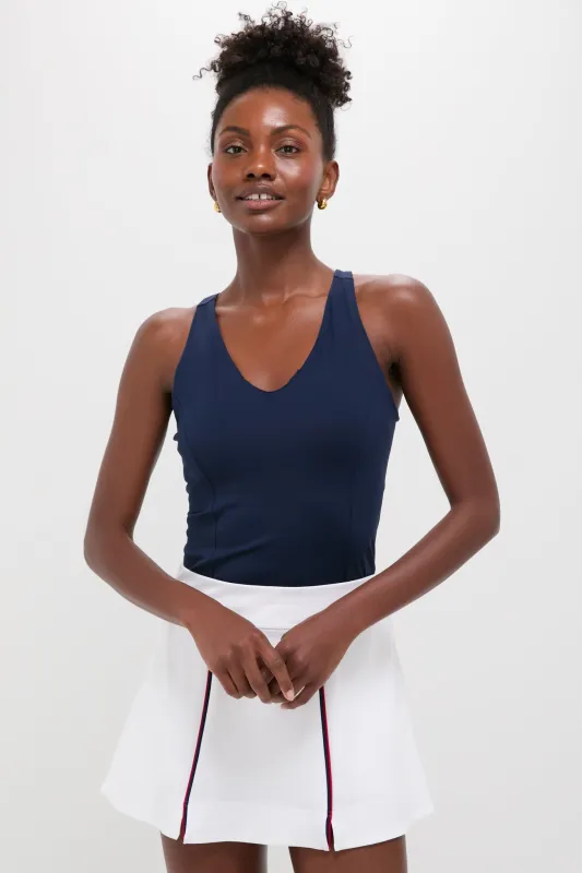 Navy Compression Spandex Lena Tank sold by Tuckernuck