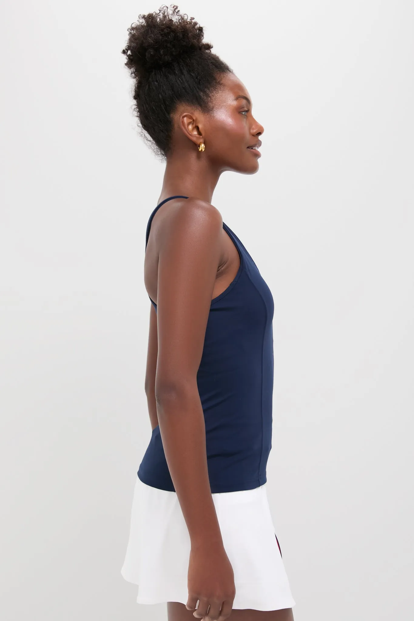 Navy Compression Spandex Lena Tank sold by Tuckernuck product image thumbnail 3