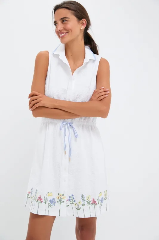 White Embroidered Sleeveless Performance Seersucker Alcott Golf Dress sold by Tuckernuck