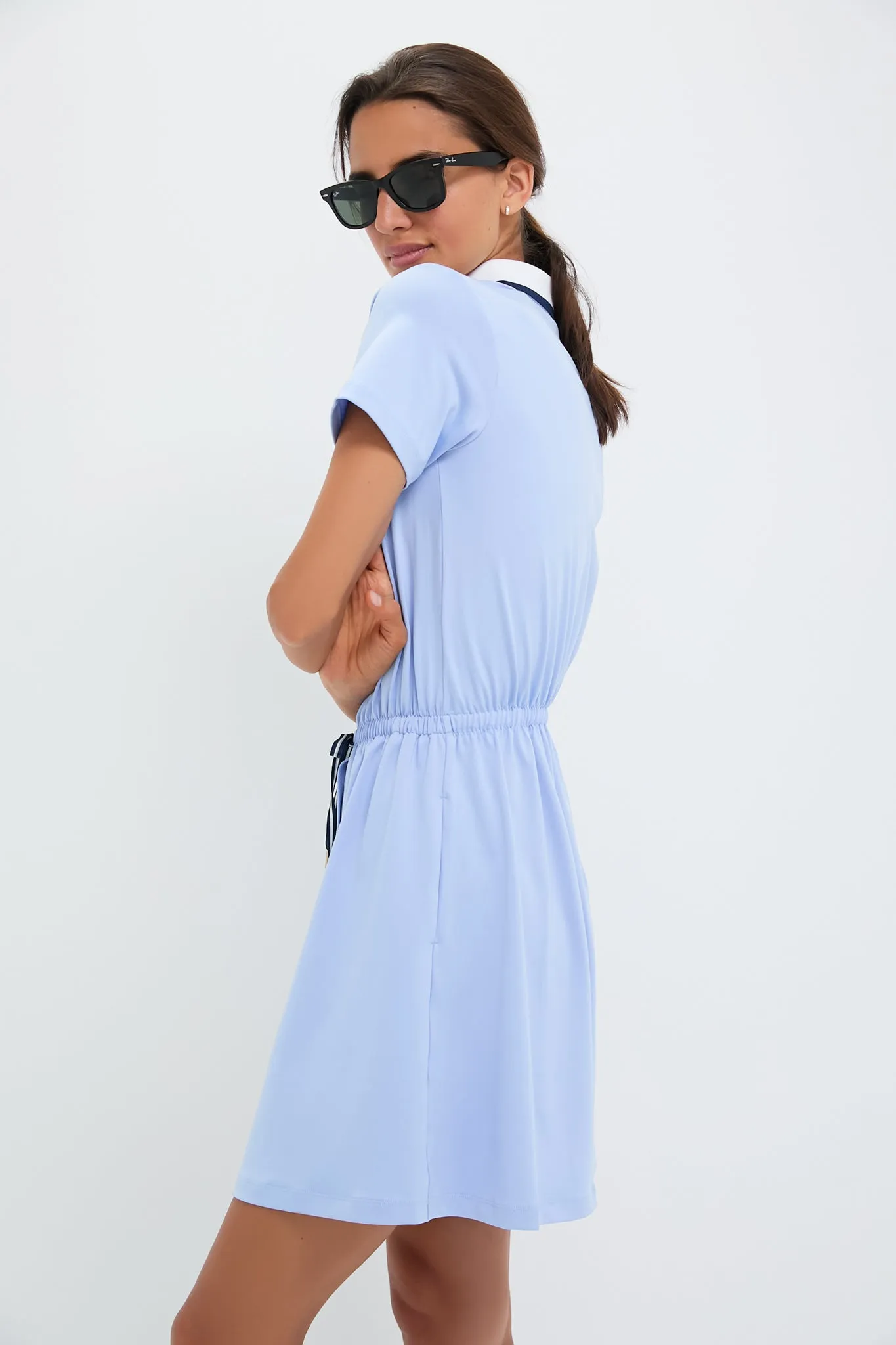 Light Blue Short Sleeve Performance Jersey Alcott Golf Dress sold by Tuckernuck product image thumbnail 3
