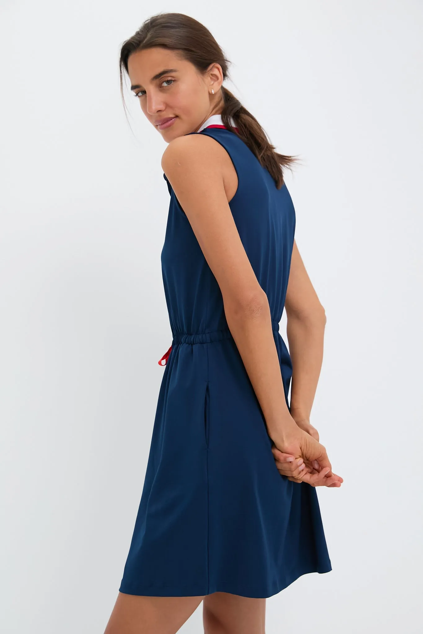 Navy Sleeveless Performance Jersey Alcott Golf Dress sold by Tuckernuck product image thumbnail 3