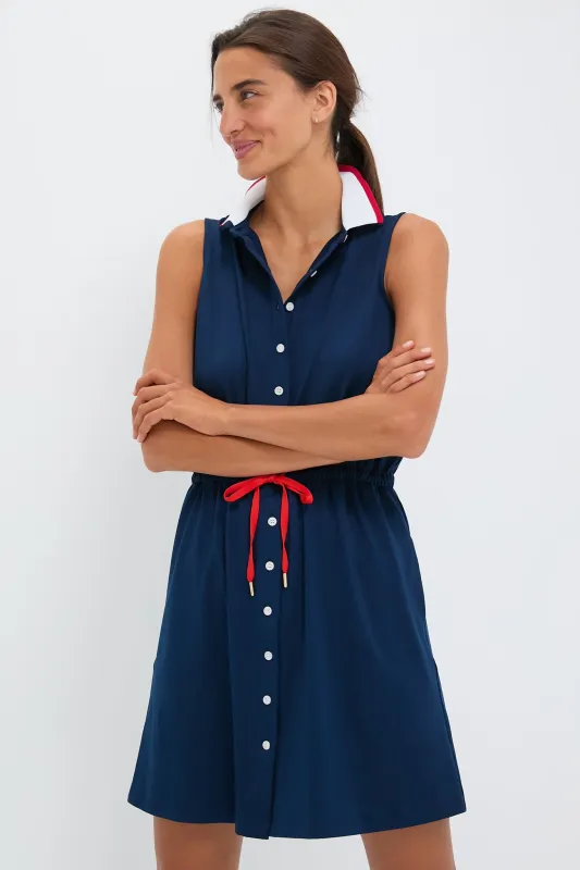 Navy Sleeveless Performance Jersey Alcott Golf Dress sold by Tuckernuck