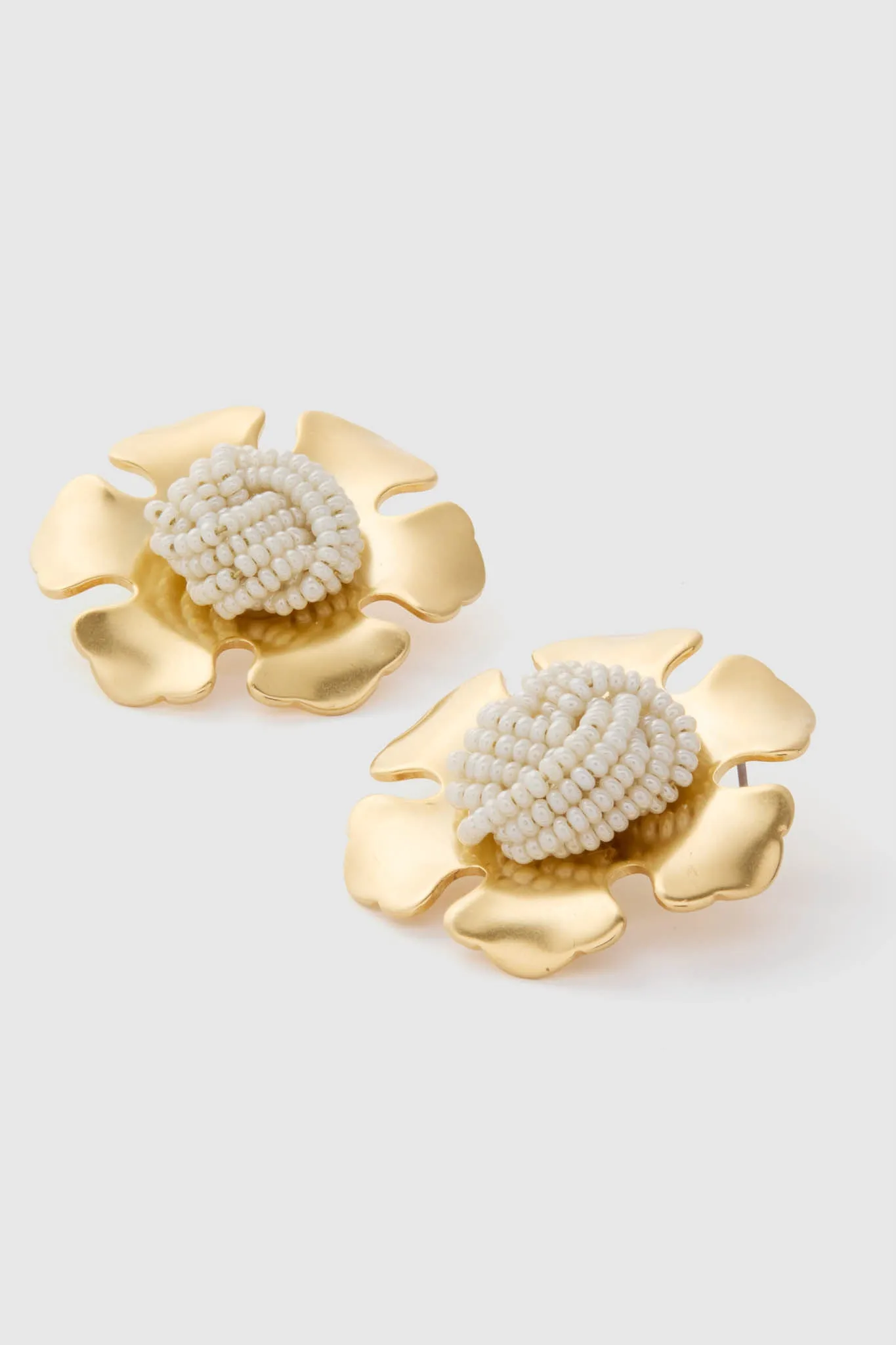 Gold and Pearl La Lune Earrings sold by Tuckernuck product image thumbnail 4