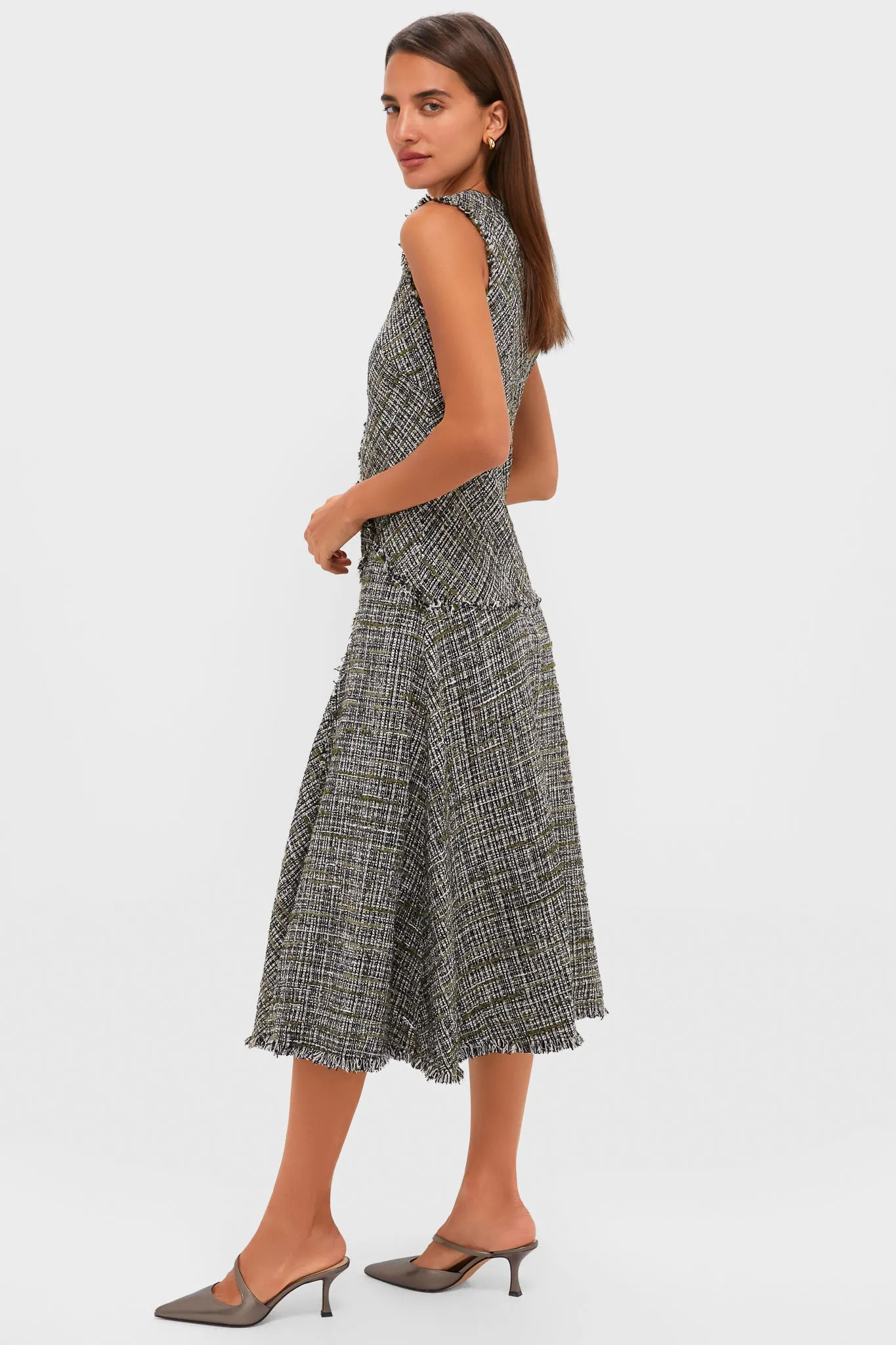 Dark Olive Sleeveless Midi Dress sold by Tuckernuck product image thumbnail 3