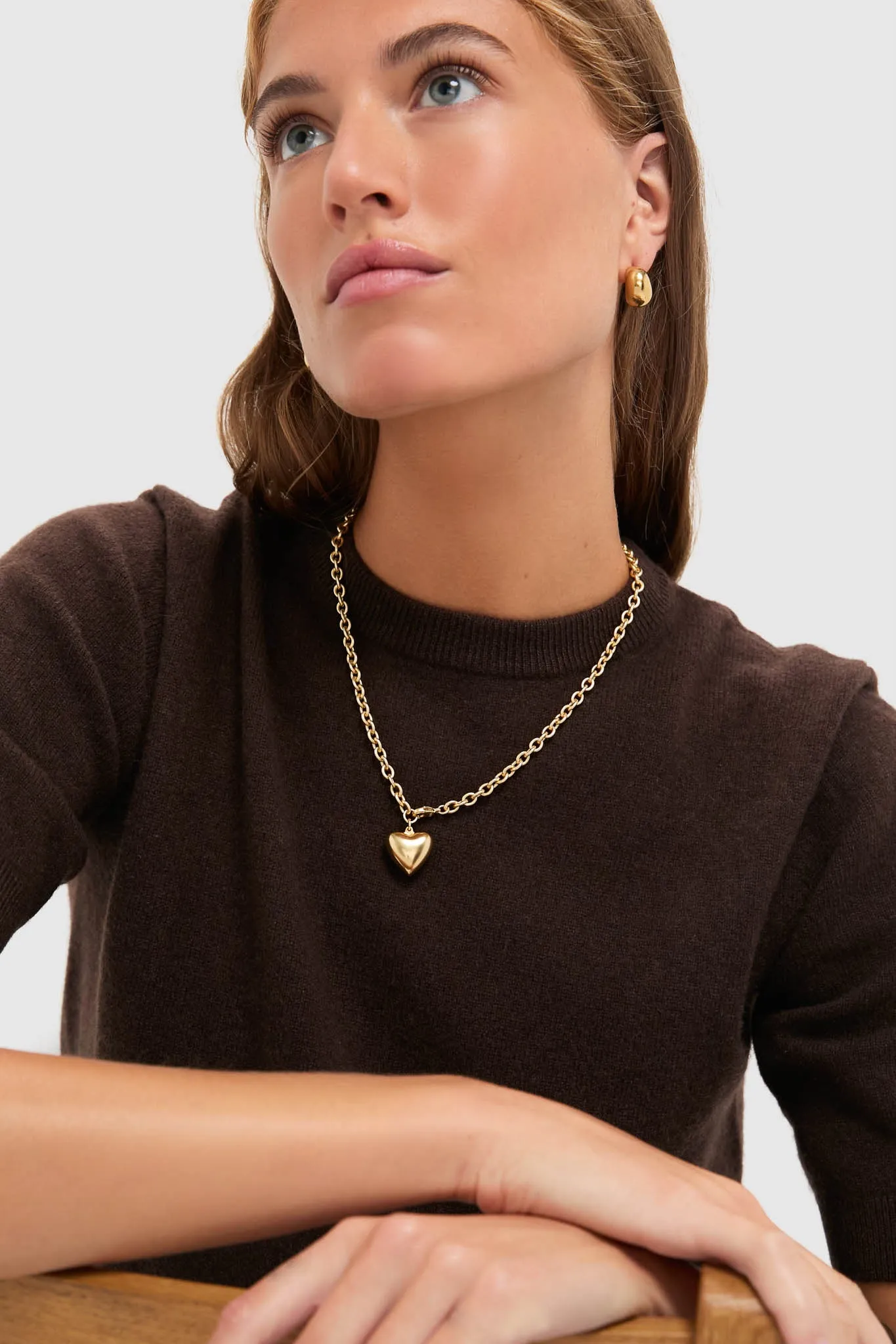 Gold Mini Puffy Heart Necklace sold by Tuckernuck product image thumbnail 2