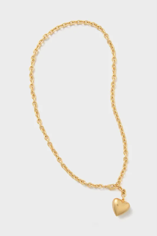 Gold Mini Puffy Heart Necklace sold by Tuckernuck