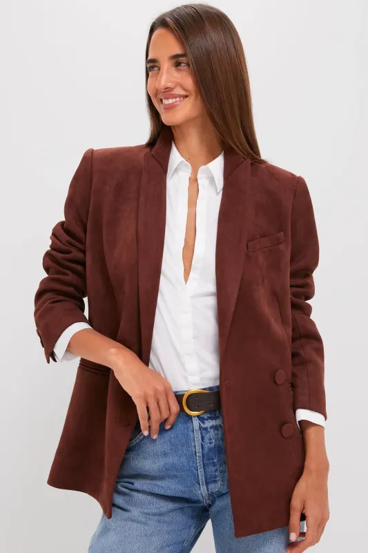Deep Mocha Vegan Suede Diana Blazer sold by Tuckernuck