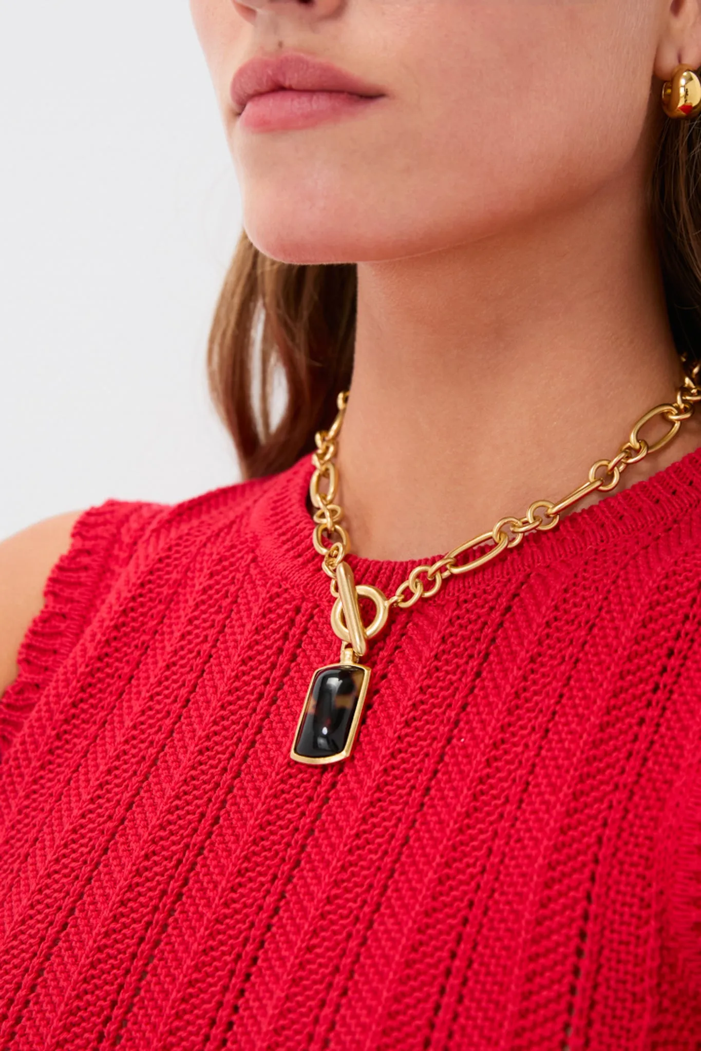 Gold Toggle Necklace with Tortoise Charm sold by Tuckernuck product image thumbnail 2