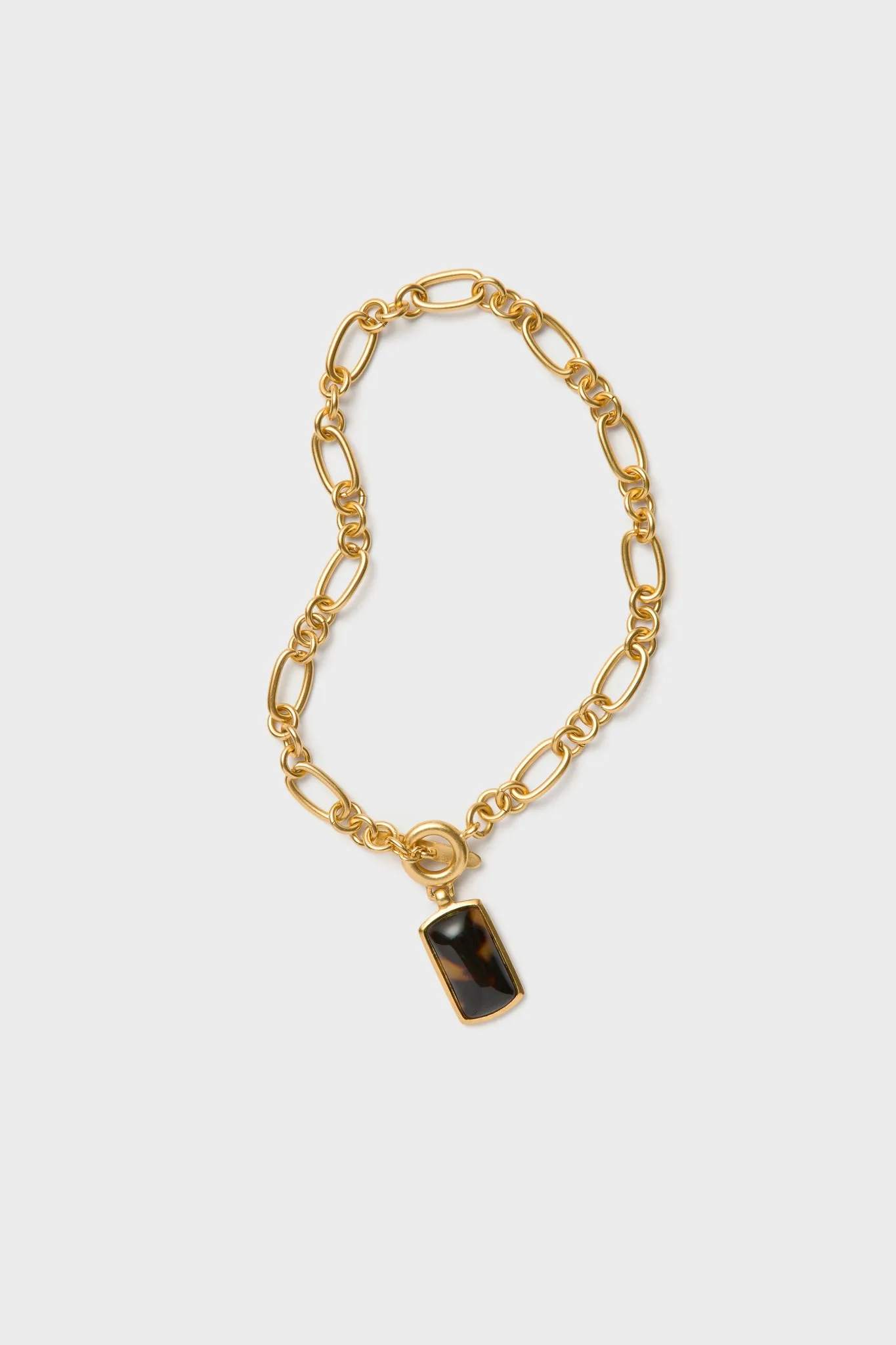Gold Toggle Necklace with Tortoise Charm sold by Tuckernuck
