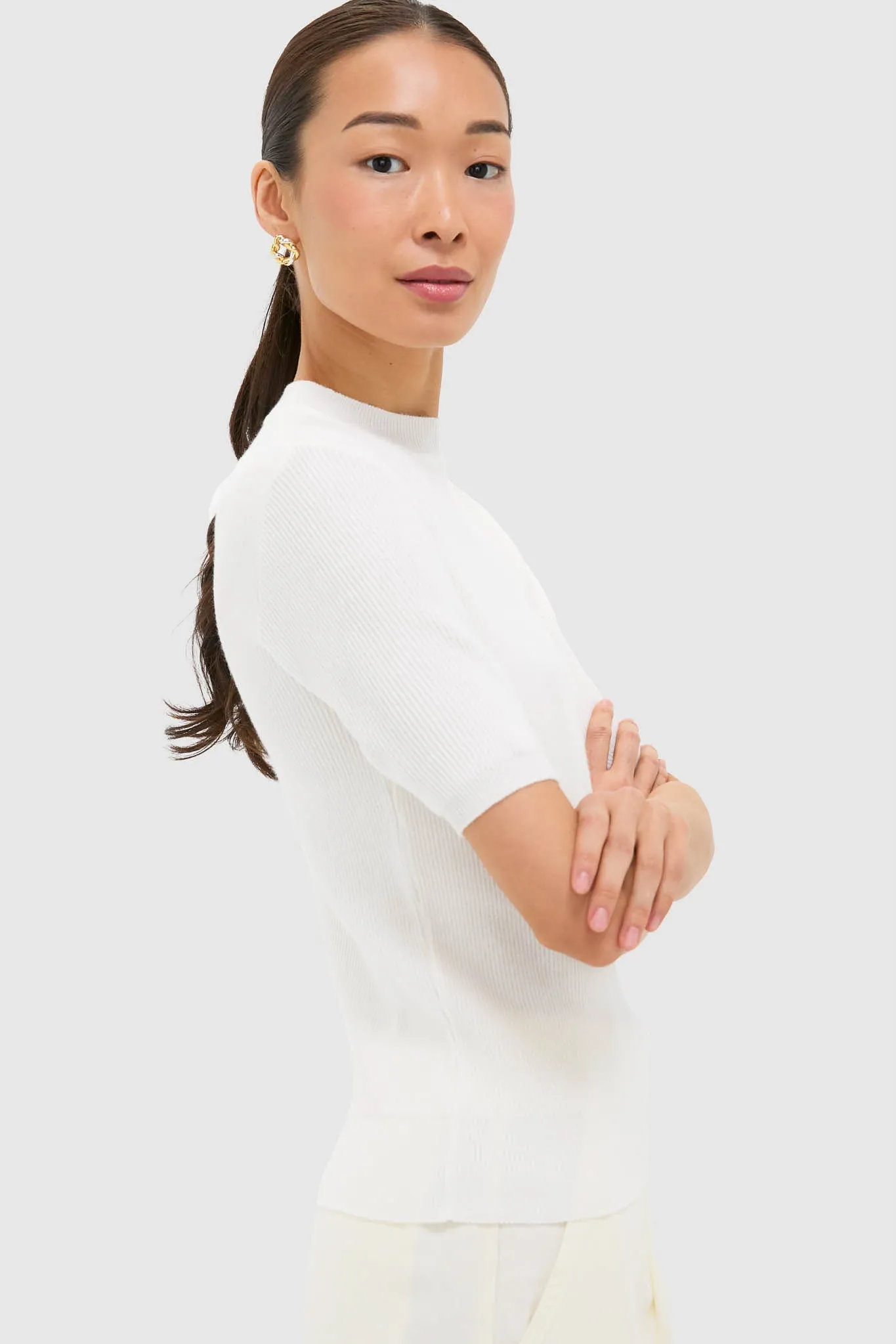 Off White Knit Tee sold by Tuckernuck product image thumbnail 3