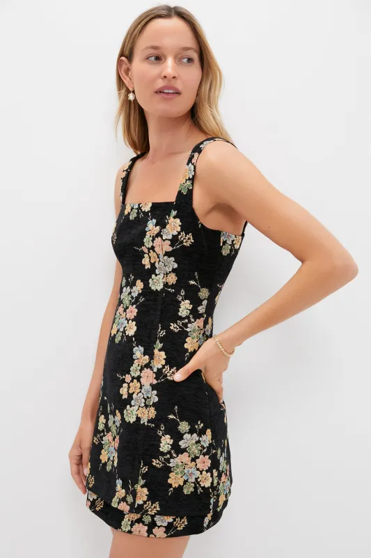 Black Floral Velvet Rhiannon Mini Dress sold by Tuckernuck