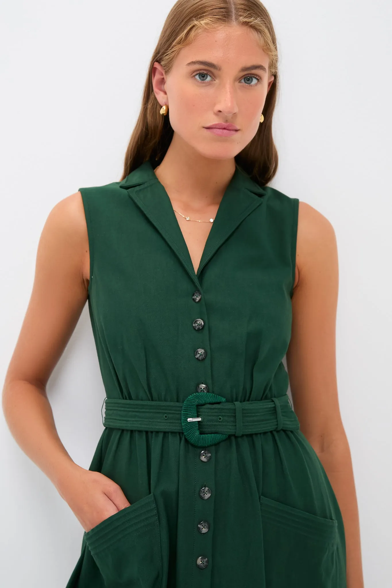 Pine Green Embroidered Kirat Midi Dress sold by Tuckernuck product image thumbnail 5