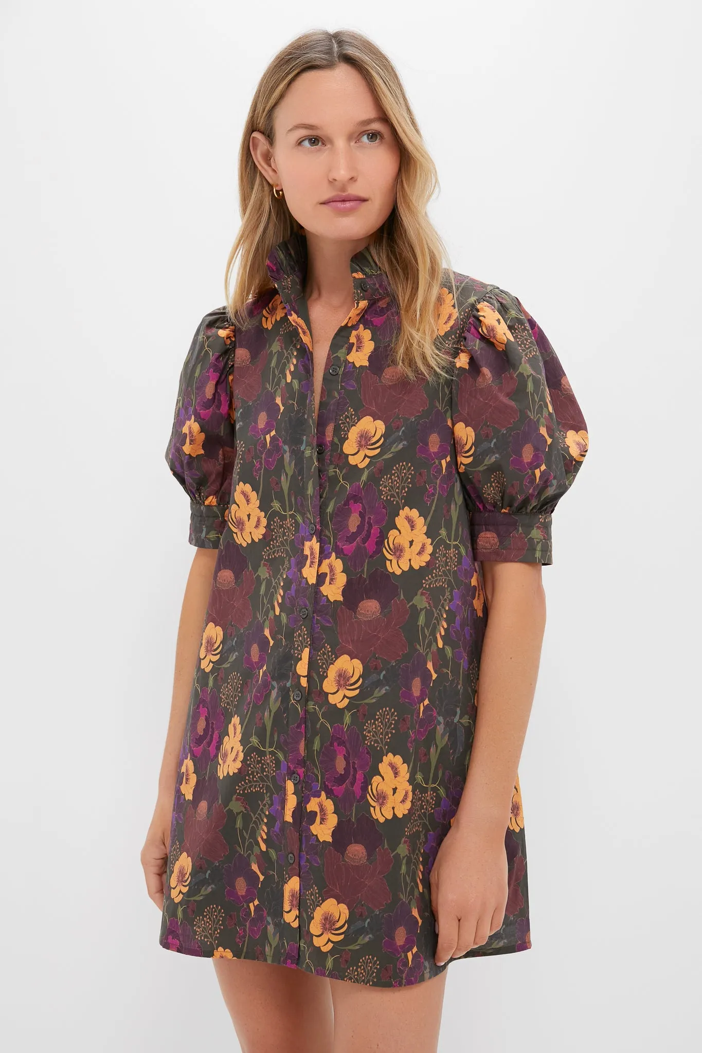 Burnt Orange Floral Louisa Mini Dress sold by Tuckernuck