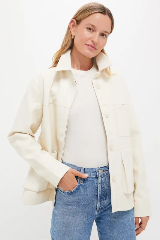 Ivory Telsey Faux Leather Jacket sold by Tuckernuck