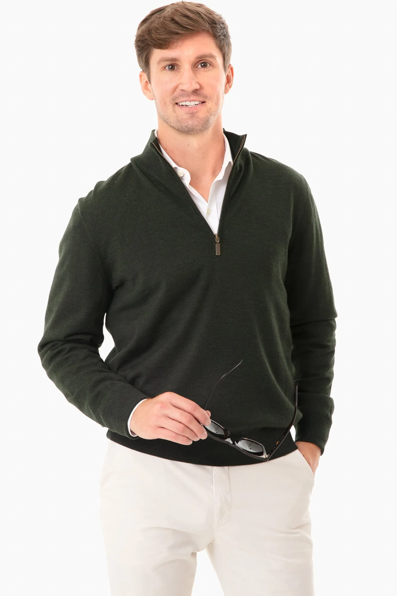 Olive Gamlin Half Zip Sweater sold by Tuckernuck