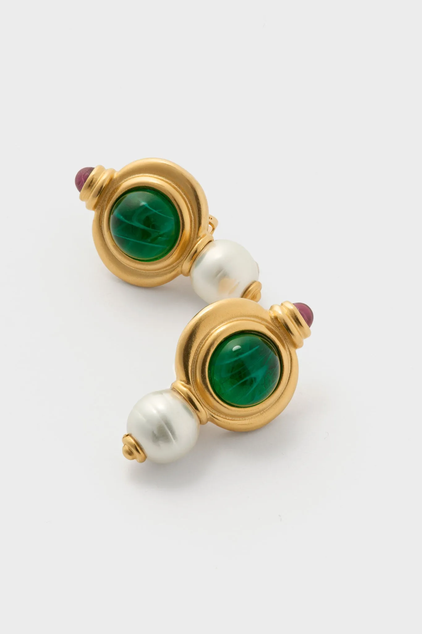 Emerald and Gold Pearl Earrings sold by Tuckernuck product image thumbnail 4