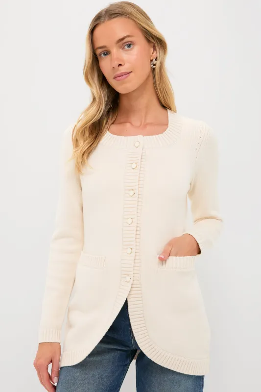 Cream Sabrina Cardigan sold by Tuckernuck