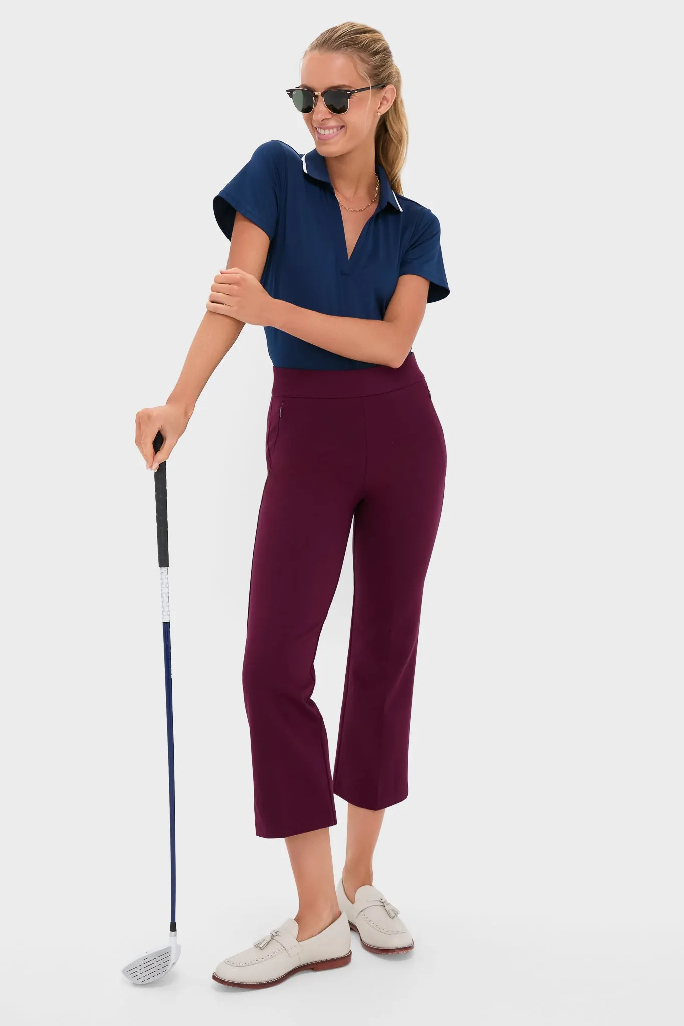 Navy Short Sleeve Performance Jersey Caroline Polo sold by Tuckernuck product image thumbnail 2