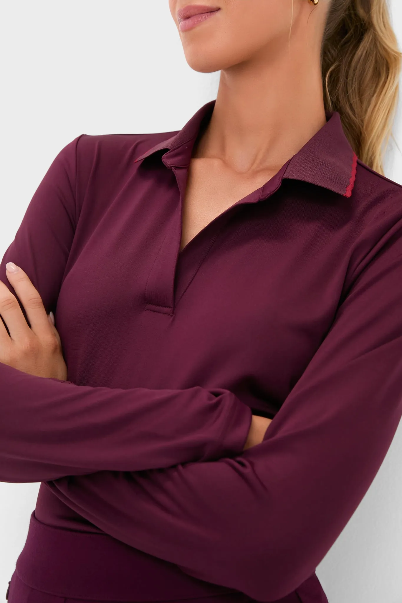 Winetasting Long Sleeve Performance Jersey Caroline Polo sold by Tuckernuck product image thumbnail 5