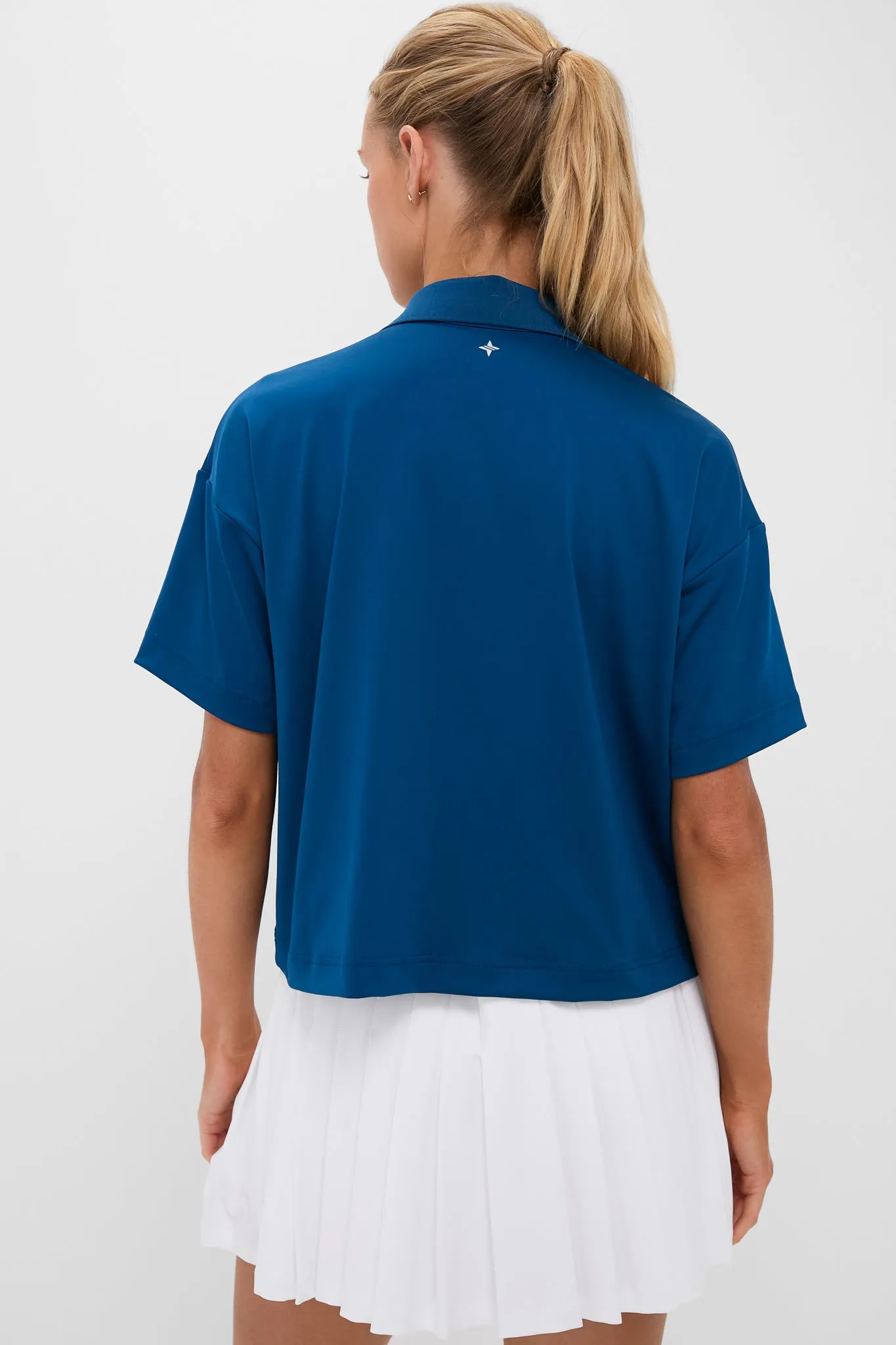 Harbor Blue Cropped Performance Jersey Caroline Polo sold by Tuckernuck product image thumbnail 4