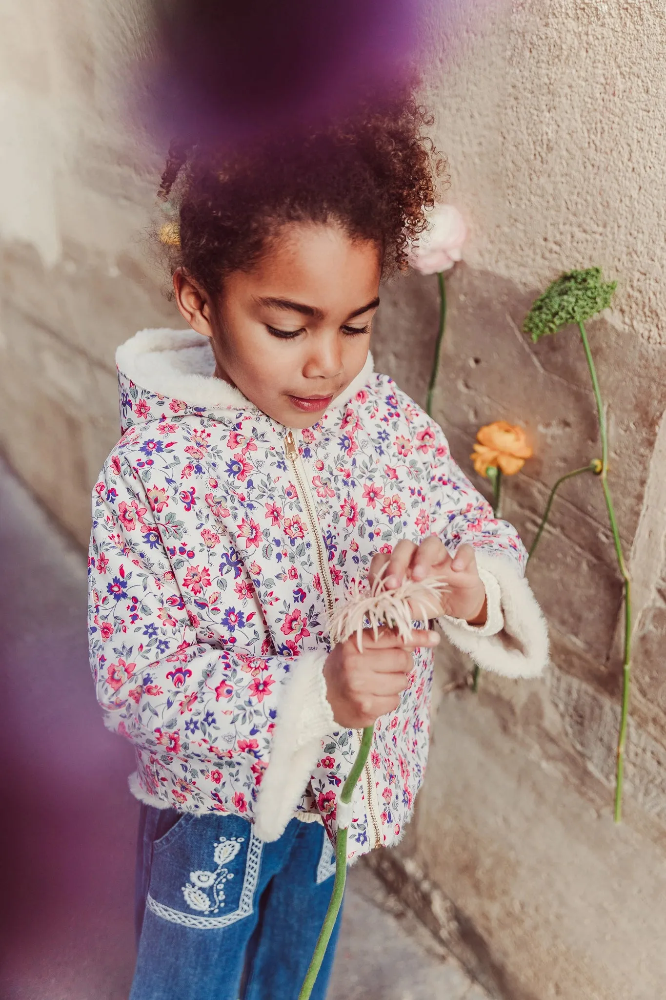 Reversible Coat Felvet Cream Wild Flowers sold by Tuckernuck product image thumbnail 3