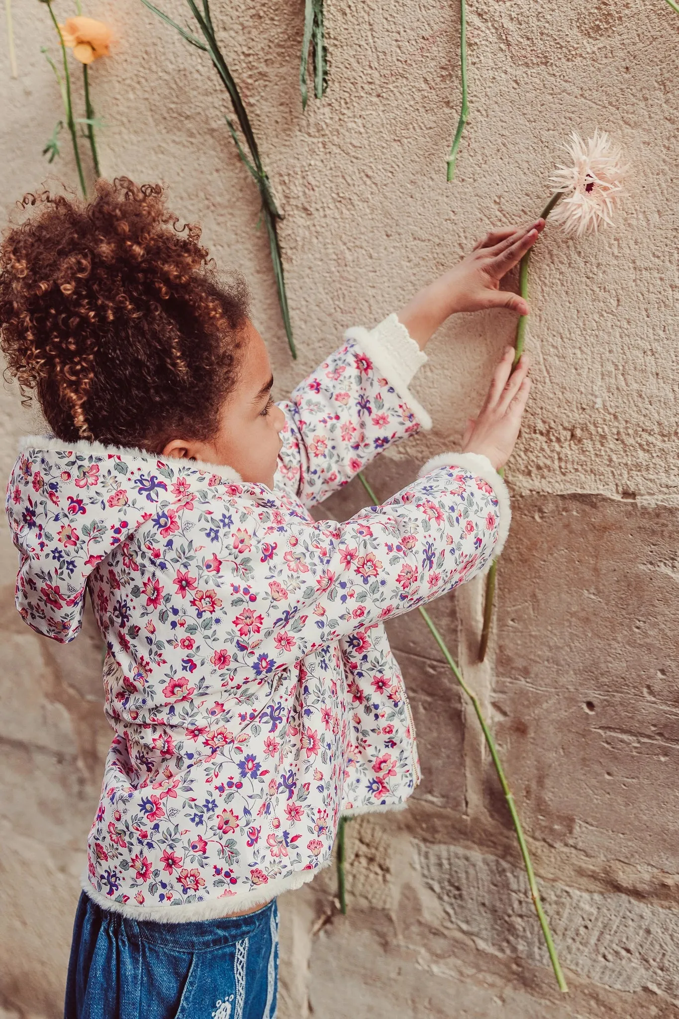 Reversible Coat Felvet Cream Wild Flowers sold by Tuckernuck product image thumbnail 4
