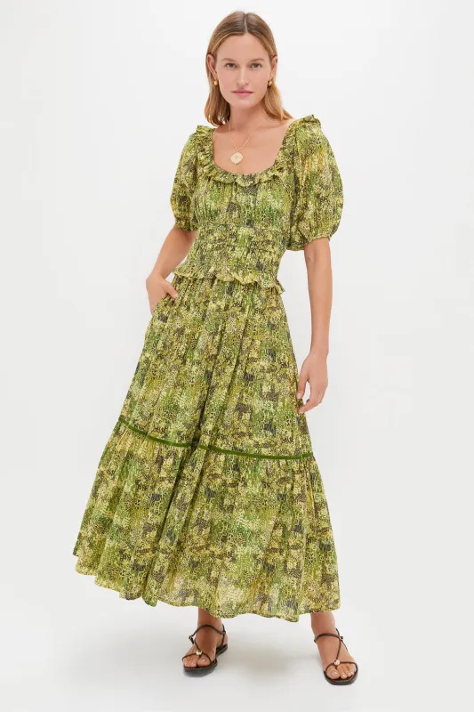 Green Tiger Percy Midi Dress sold by Tuckernuck