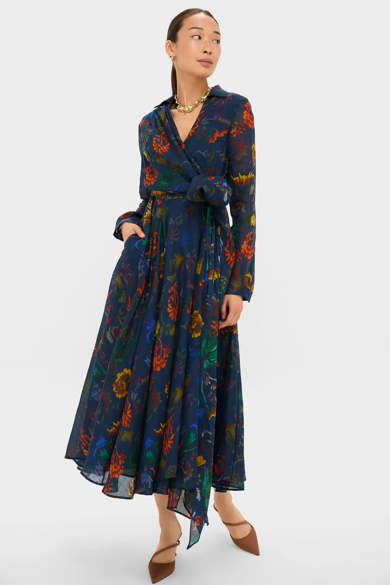 Dark Floral Sash Yay! Dress sold by Tuckernuck