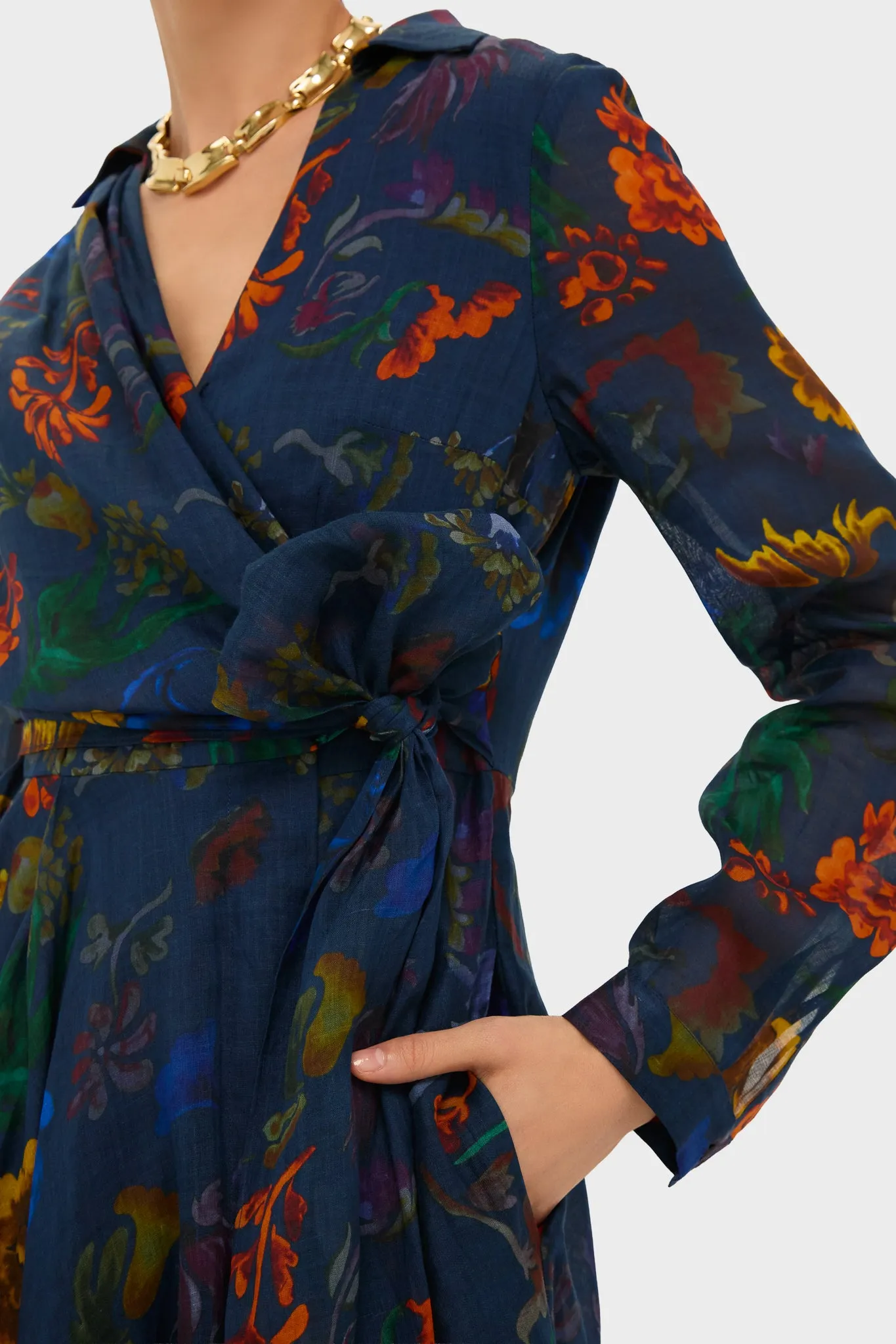 Dark Floral Sash Yay! Dress sold by Tuckernuck product image thumbnail 5