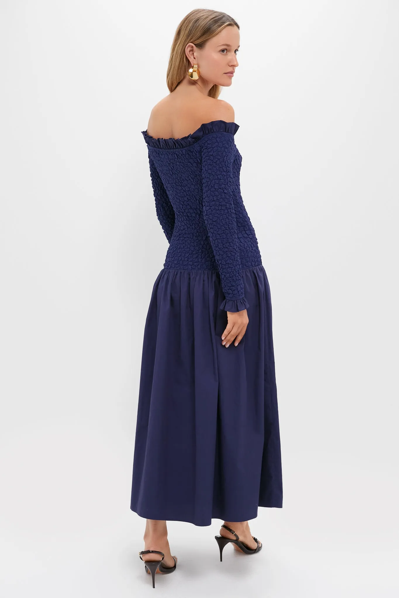 Navy Mixed Media Angola Maxi Dress sold by Tuckernuck product image thumbnail 4