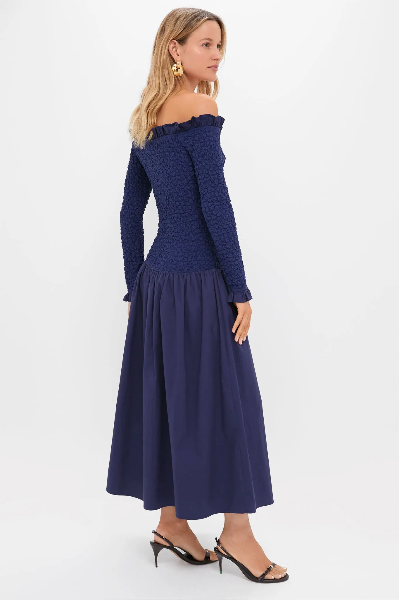 Navy Mixed Media Angola Maxi Dress sold by Tuckernuck product image thumbnail 3
