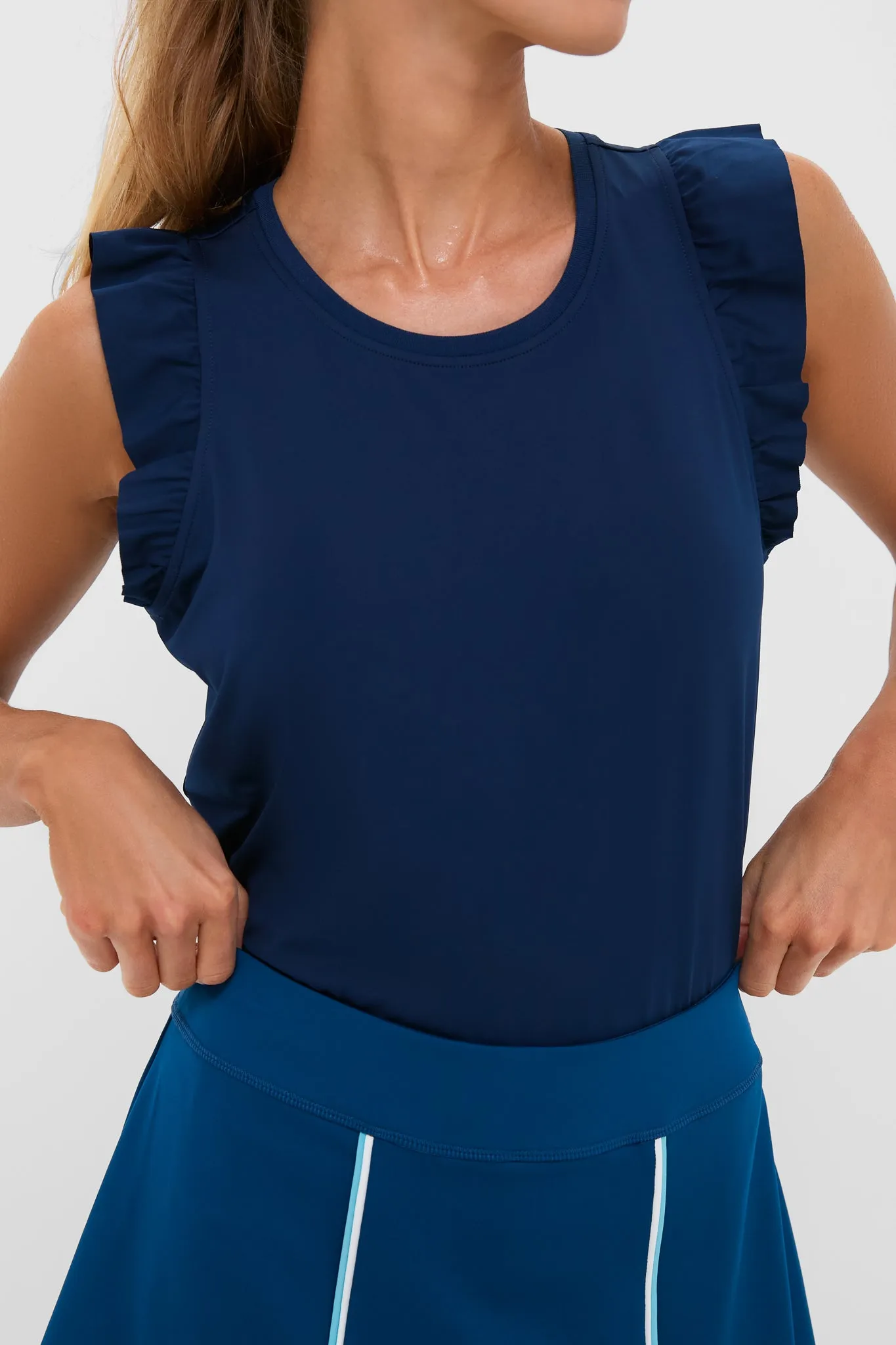 Poseidon Ruffle Performance Jersey Lea Tank sold by Tuckernuck product image thumbnail 5