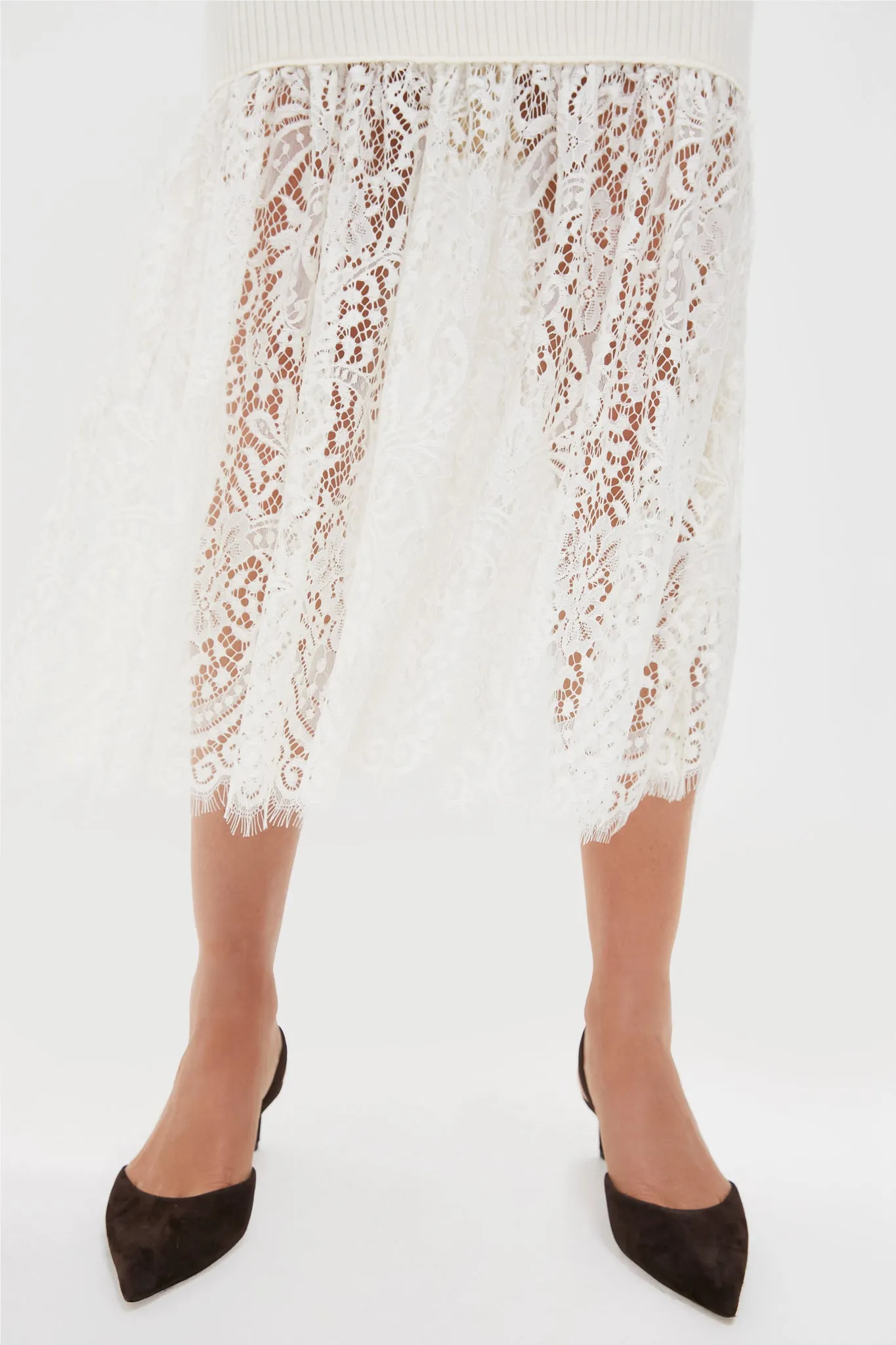 Cream Knit Kori Lace Midi Skirt sold by Tuckernuck product image thumbnail 5