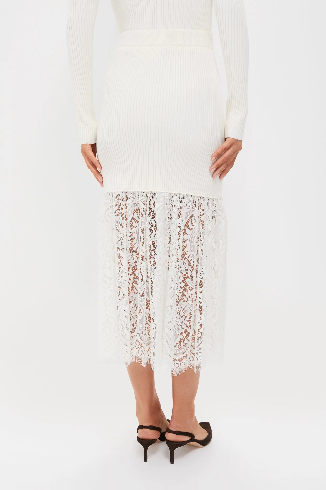 Cream Knit Kori Lace Midi Skirt sold by Tuckernuck product image thumbnail 4