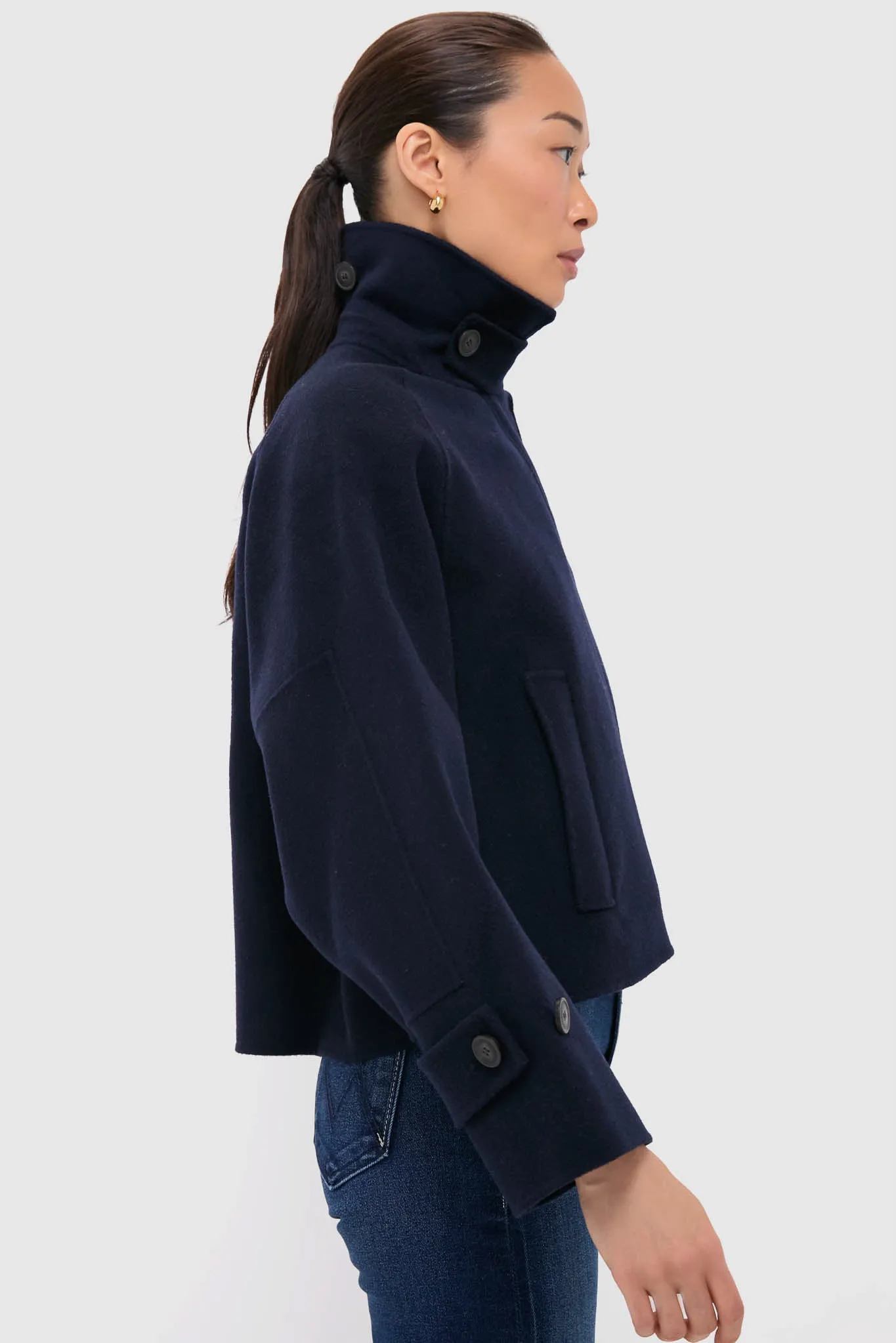 Navy Carella Short Coat sold by Tuckernuck product image thumbnail 3