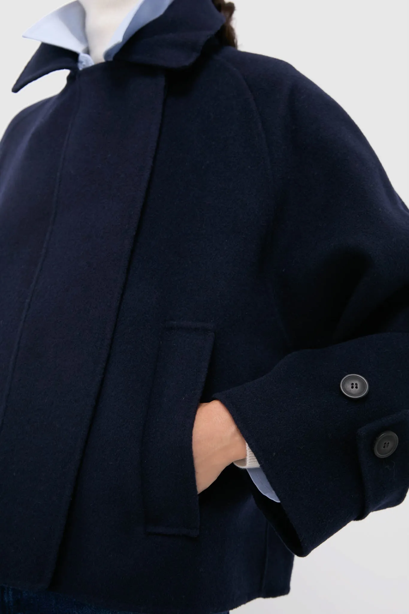 Navy Carella Short Coat sold by Tuckernuck product image thumbnail 5