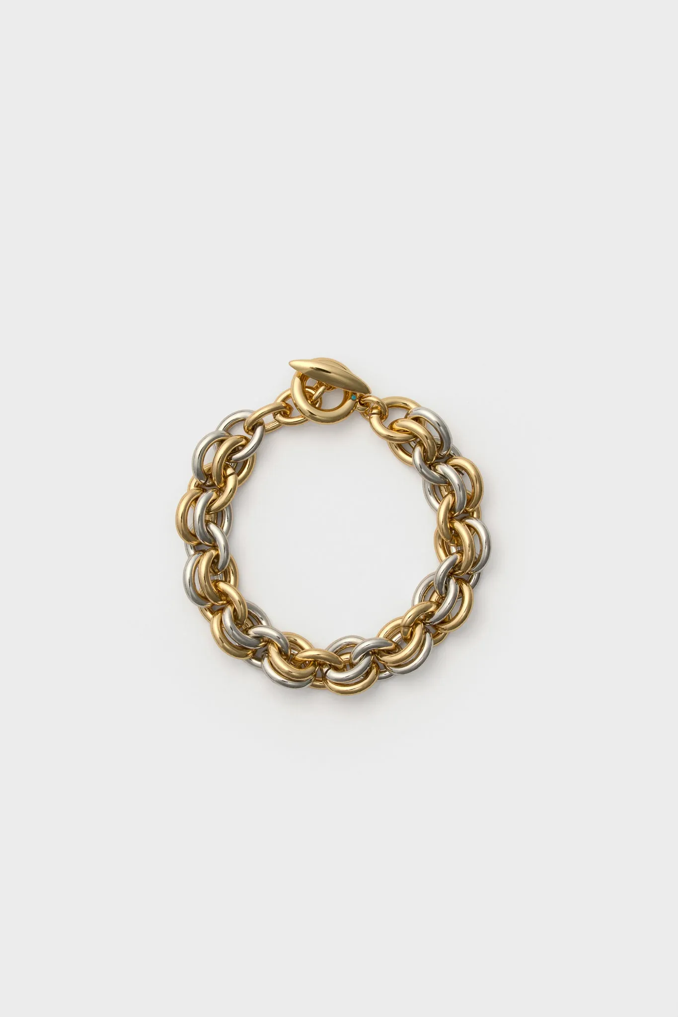 Shiny Gold and Dark Silver Lush Link Bracelet sold by Tuckernuck
