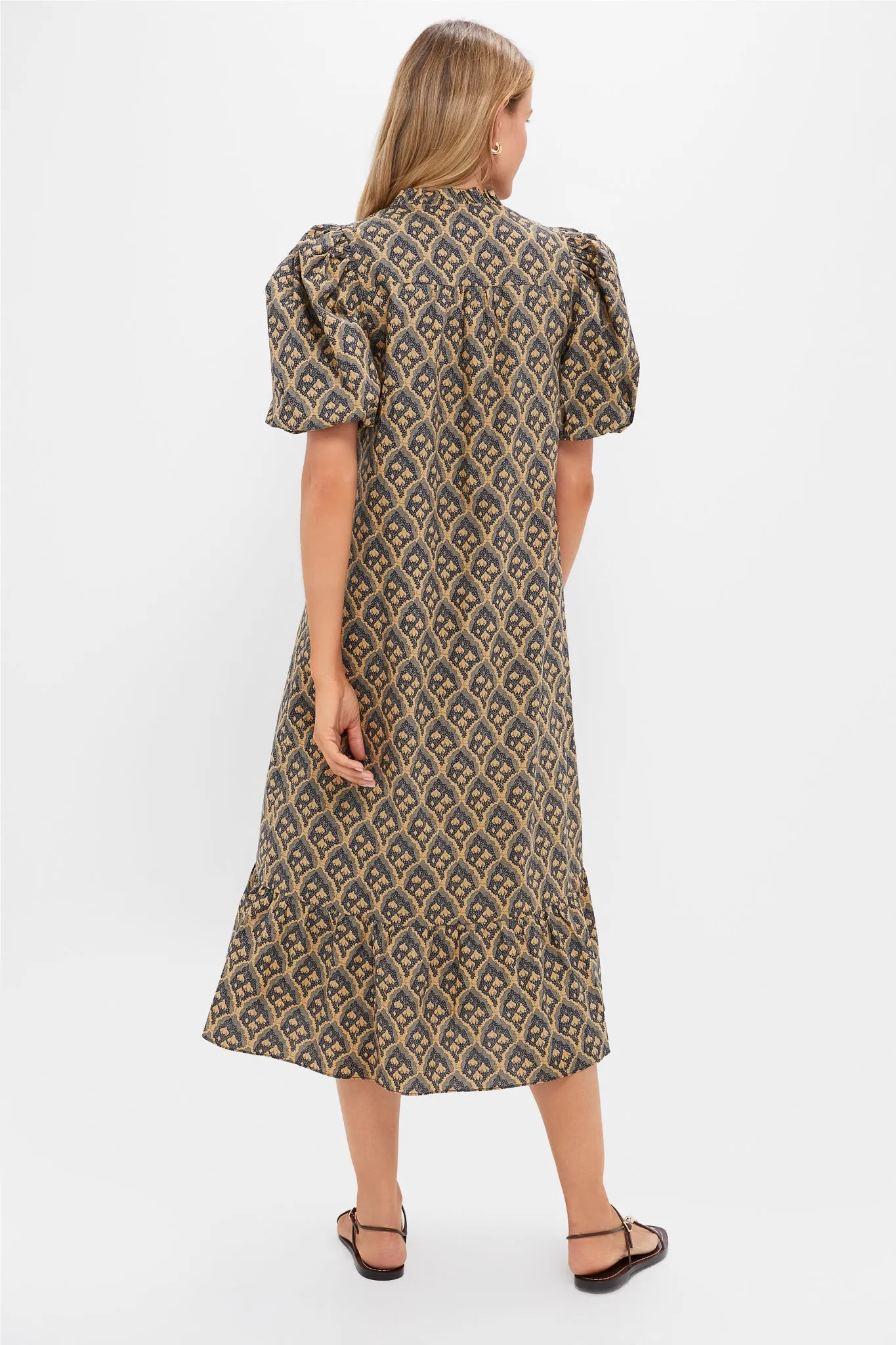 Navy & Tan Floral Mimi Midi Dress sold by Tuckernuck product image thumbnail 5