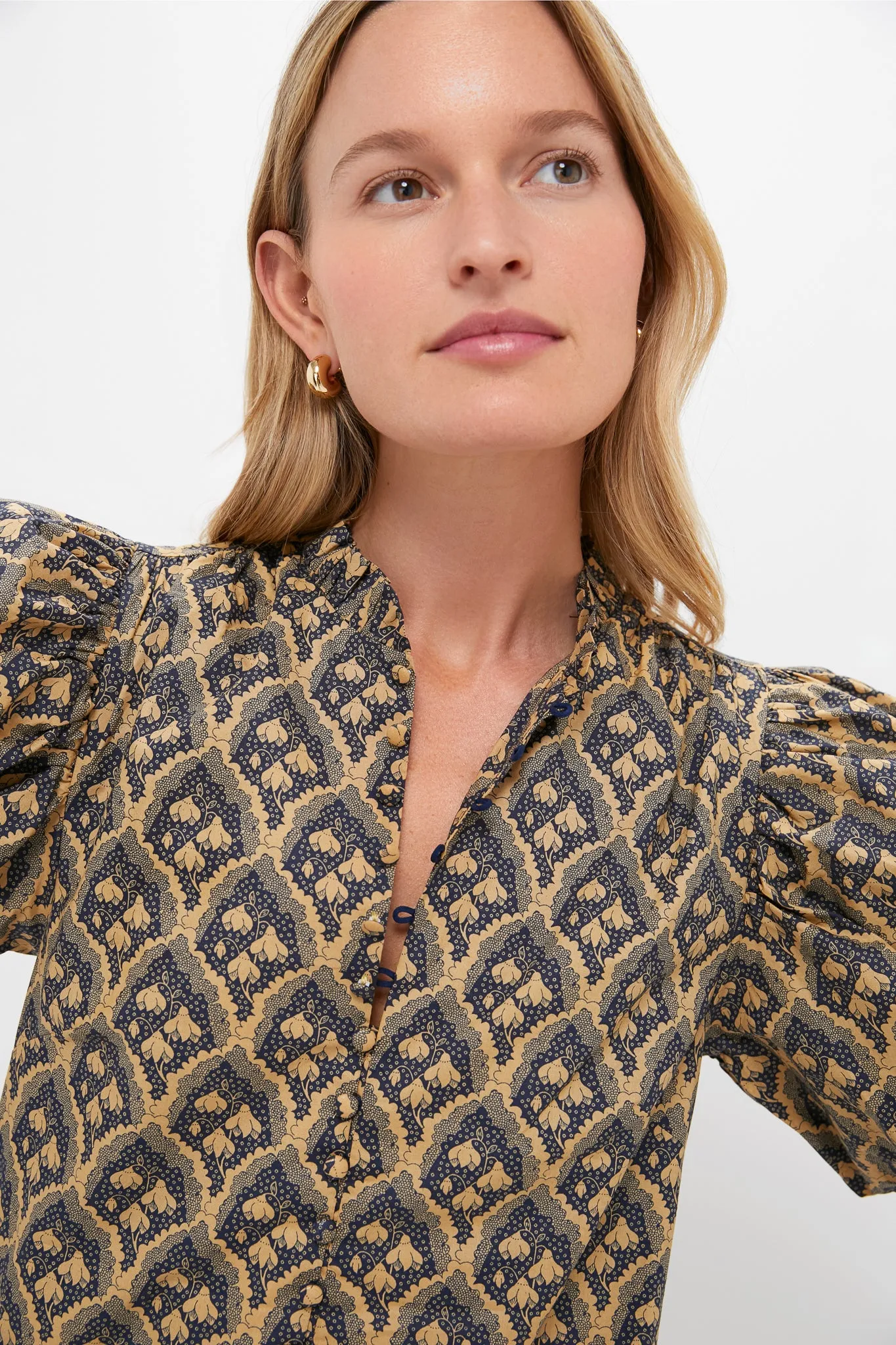 Navy & Tan Floral Mimi Midi Dress sold by Tuckernuck product image thumbnail 2