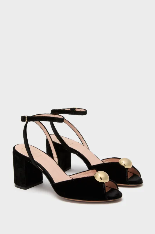 Black Velvet Jewel Heel sold by Tuckernuck