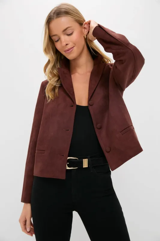 Deep Mocha Vegan Suede Zaria Jacket sold by Tuckernuck