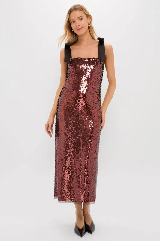 Radiant Bronze Sequin Roxy Dress sold by Tuckernuck