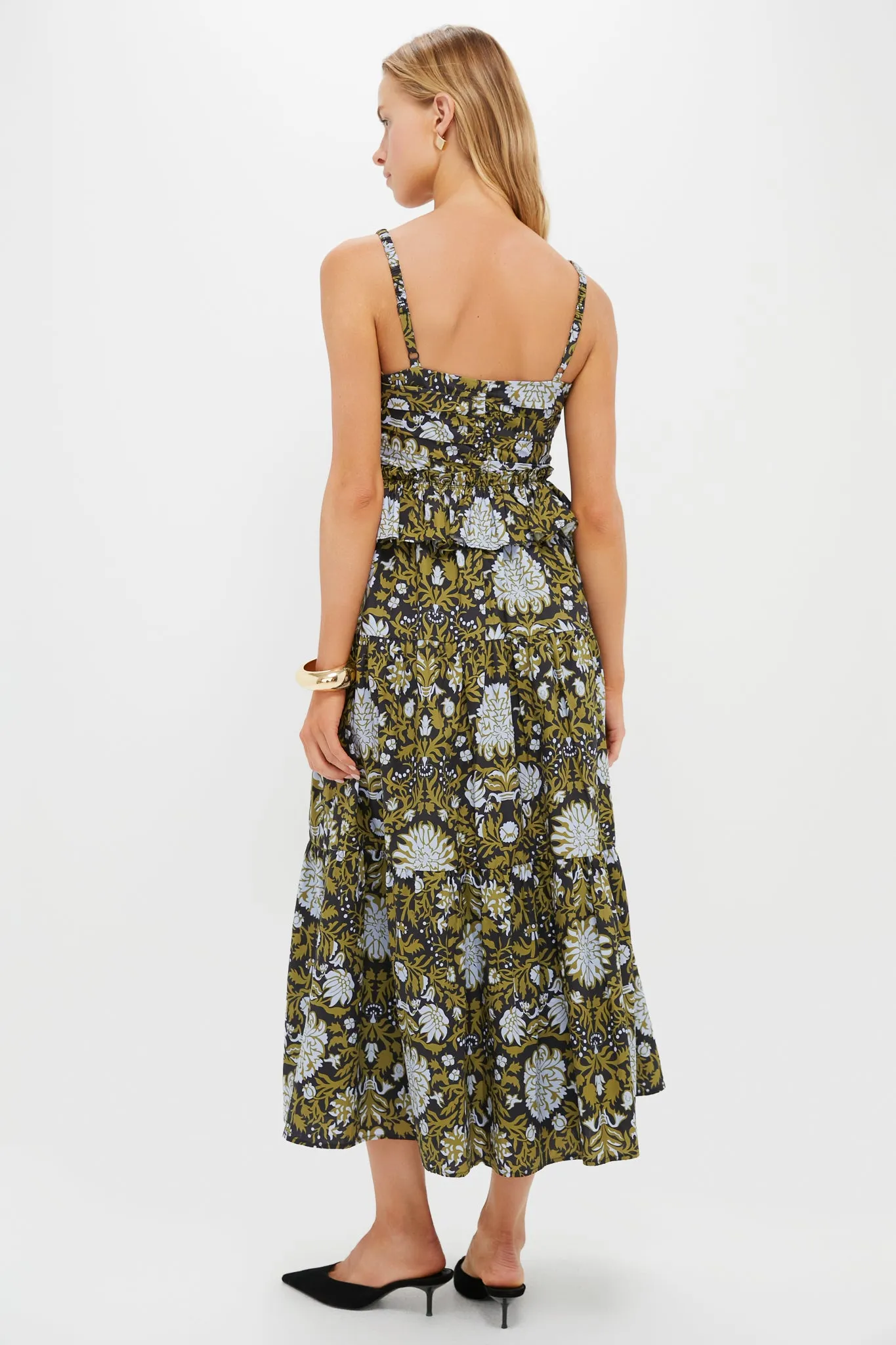 Black Floral Peplum Myles Midi Dress sold by Tuckernuck product image thumbnail 4