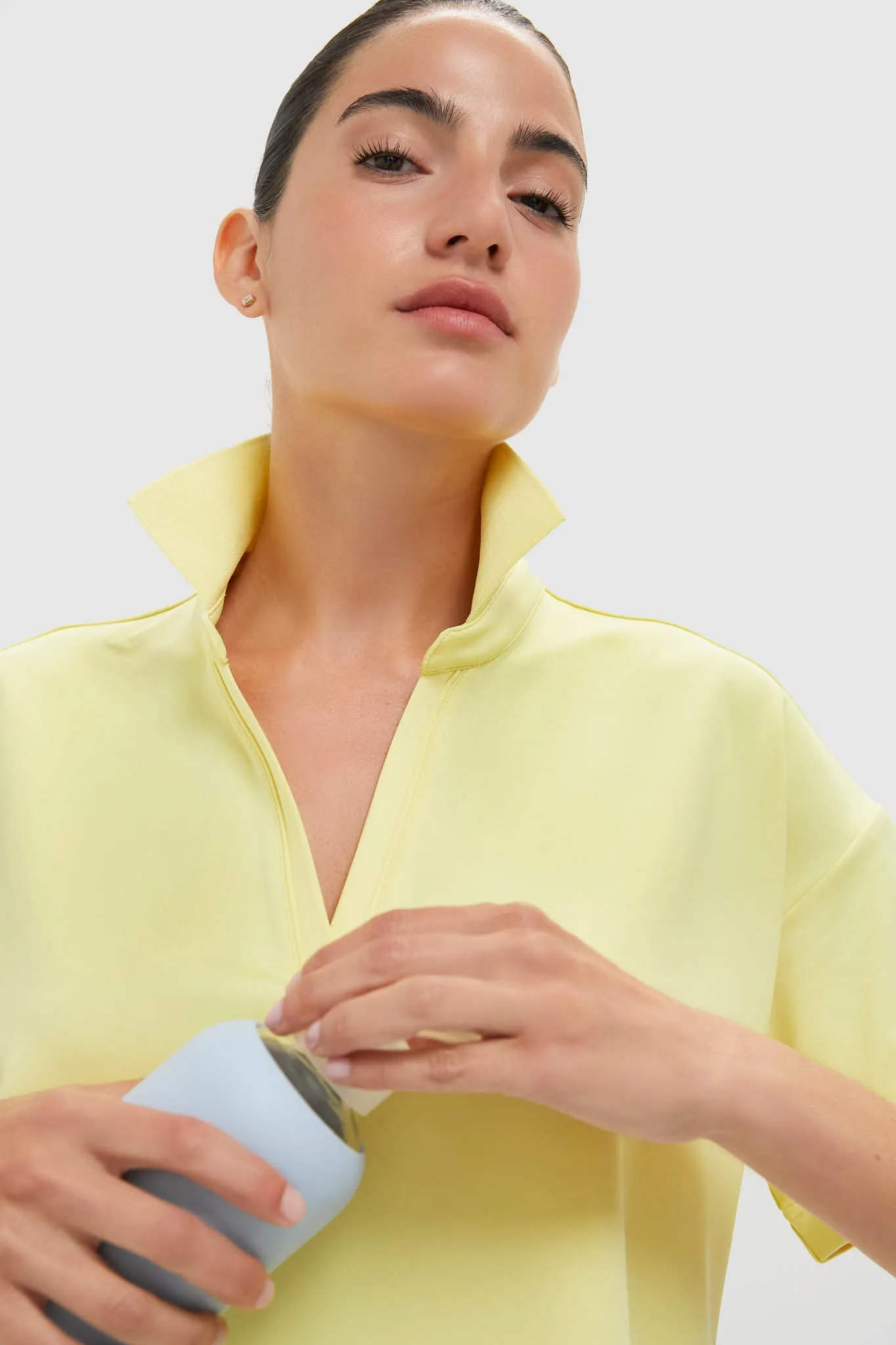 Lemongrass Cropped Performance Jersey Caroline Polo sold by Tuckernuck product image thumbnail 5